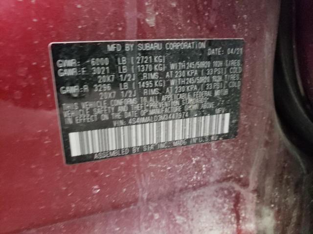 2021 SUBARU ASCENT LIM 4S4WMALD3M3447974