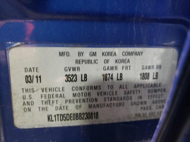 2011 CHEVROLET AVEO LS KL1TD5DE0BB230818