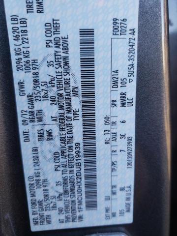 1FMCU0HX2DUB19939 Ford Escape Sel 2013. Фото: 9