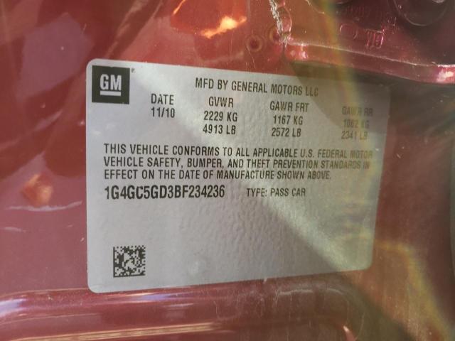 2011 BUICK LACROSSE C 1G4GC5GD3BF234236