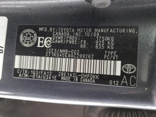 2010 TOYOTA COROLLA MA 2T1KU4EE9AC299262