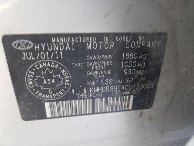 2012 HYUNDAI ELANTRA TO KMHDB8BE4CU130049