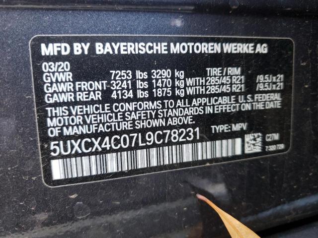 VIN 5UXCX4C07L9C78231 2020 BMW X7, Xdrive50I no.10