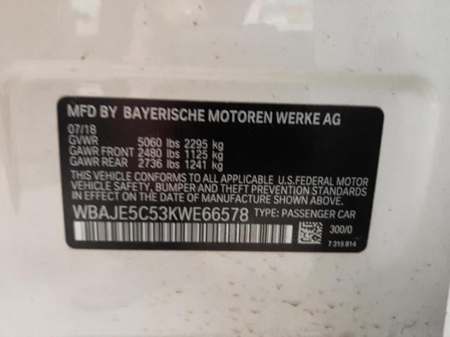 2019 BMW 540 I WBAJE5C53KWE66578