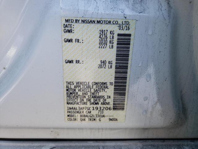 2016 NISSAN ALTIMA 2.5 1N4AL3AP7GC193206