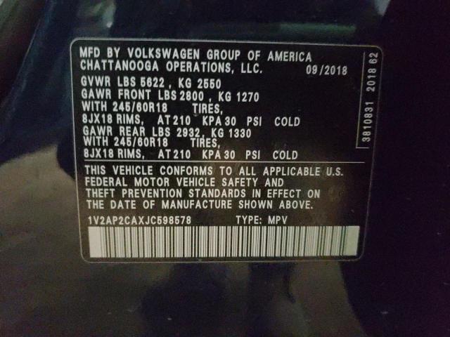 2018 VOLKSWAGEN ATLAS S 1V2AP2CAXJC598578