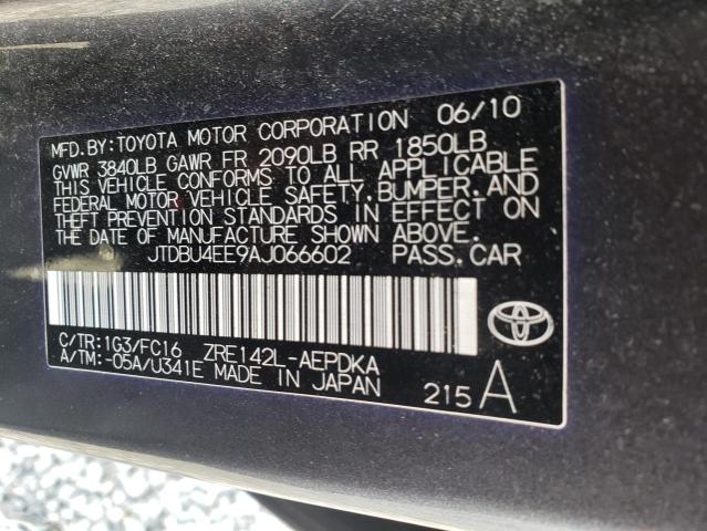 2010 TOYOTA COROLLA BA JTDBU4EE9AJ066602