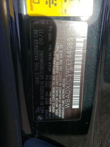 2012 BMW 335 I WBADX7C59CE744083