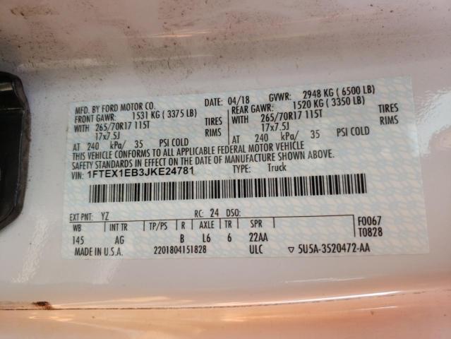 1FTEX1EB3JKE24781 Ford F150 Super 2018. Фото: 9