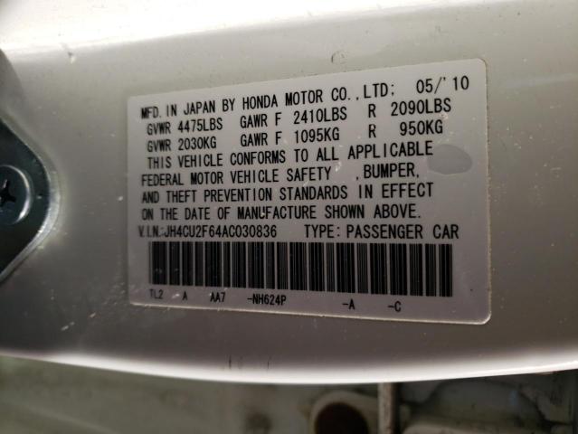 2010 ACURA TSX JH4CU2F64AC030836