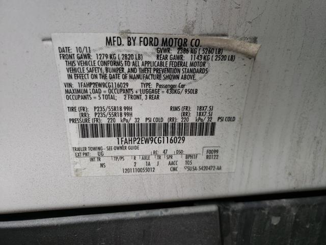 2012 FORD TAURUS SEL - 1FAHP2EW9CG116029