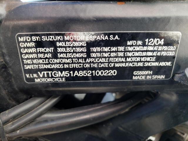 2005 SUZUKI GS500 FK VTTGM51A852100220