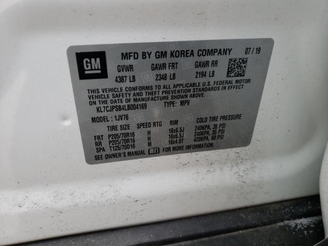 2020 CHEVROLET TRAX 1LT - KL7CJPSB4LB004169