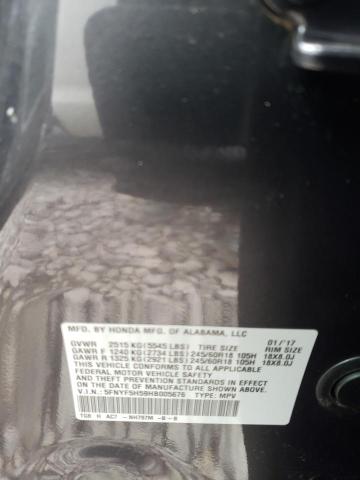 5FNYF5H59HB005676 Honda Pilot Exl 2017. Фото: 9