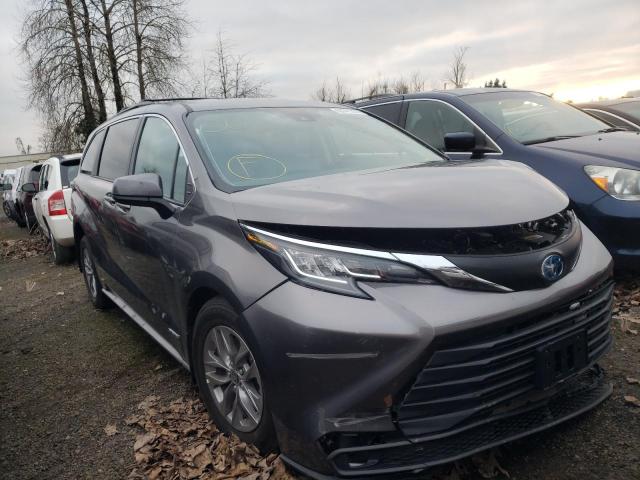 Salvage cars for sale from Copart Woodburn, OR: 2021 Toyota Sienna LE
