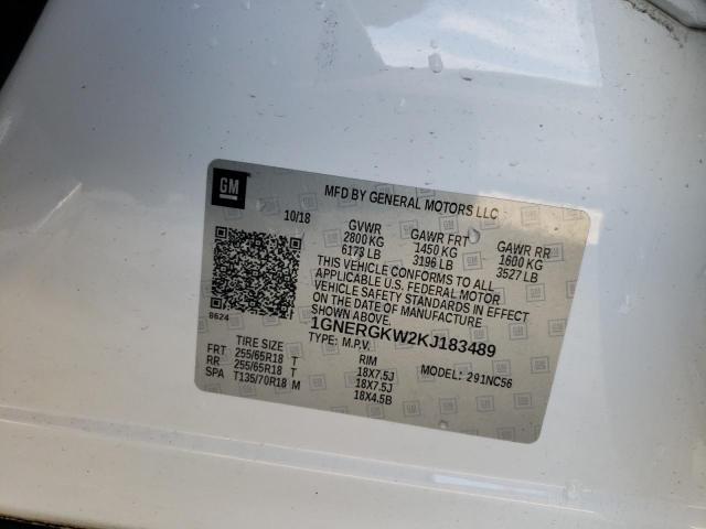 1GNERGKW2KJ183489 Chevrolet Traverse L 2019. Фото: 9