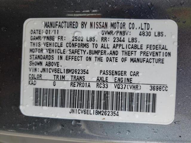 2011 INFINITI G37 JN1CV6EL1BM262354