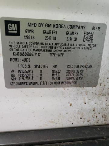 2016 BUICK ENCORE KL4CJASB6GB677142