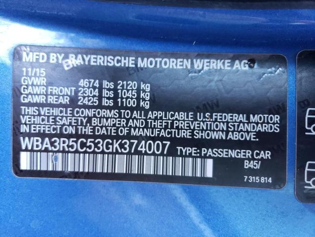 2016 BMW 435 XI WBA3R5C53GK374007