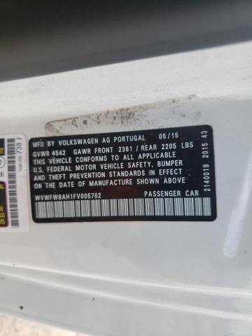 2015 VOLKSWAGEN EOS LUX WVWFW8AH1FV005702