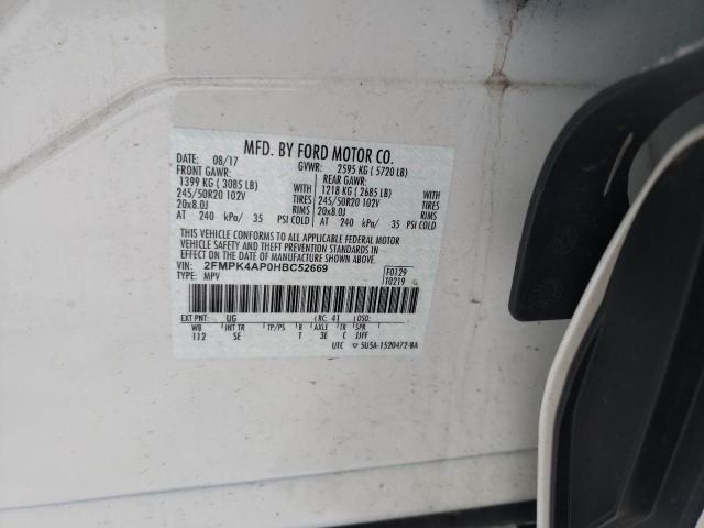 2017 FORD EDGE SPORT - 2FMPK4AP0HBC52669