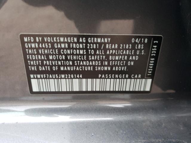 2018 VOLKSWAGEN GOLF R WVWVF7AU5JW226144