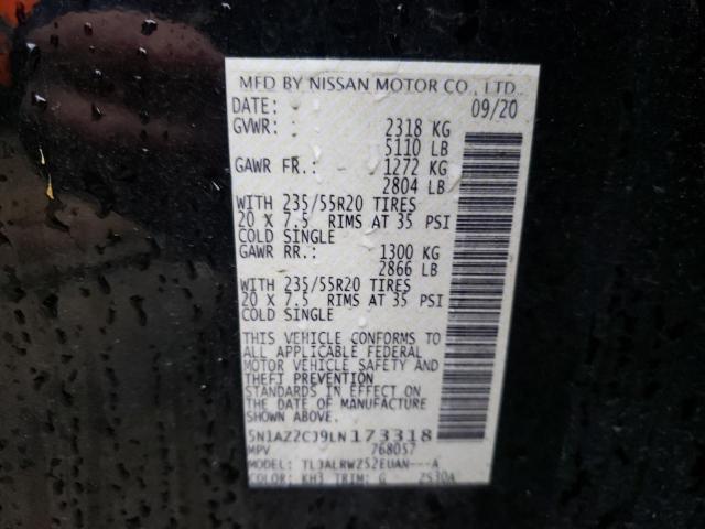 2020 NISSAN MURANO SL 5N1AZ2CJ9LN173318