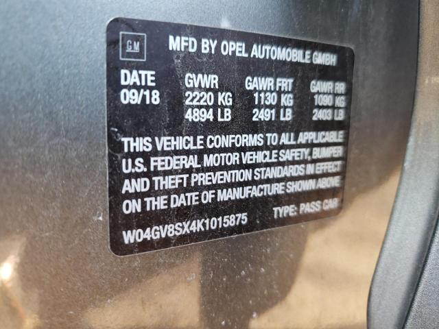 2019 BUICK REGAL TOUR W04GV8SX4K1015875