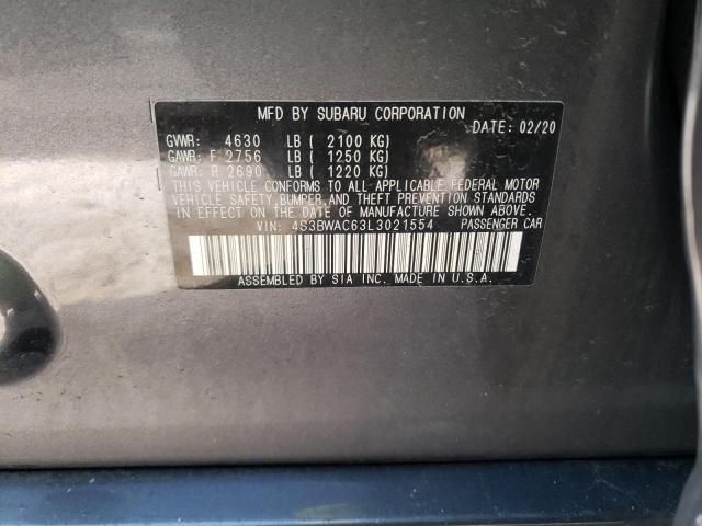 2020 SUBARU LEGACY PRE 4S3BWAC63L3021554