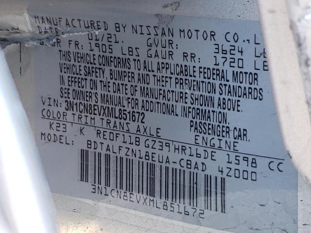2021 NISSAN VERSA SV 3N1CN8EVXML851672