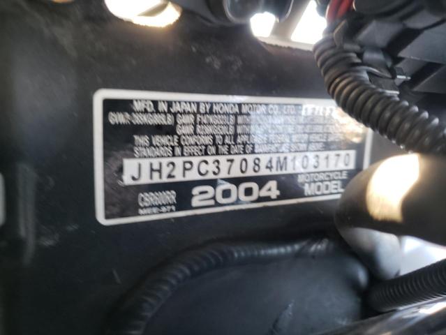 2004 HONDA CBR600 RR JH2PC37084M103170