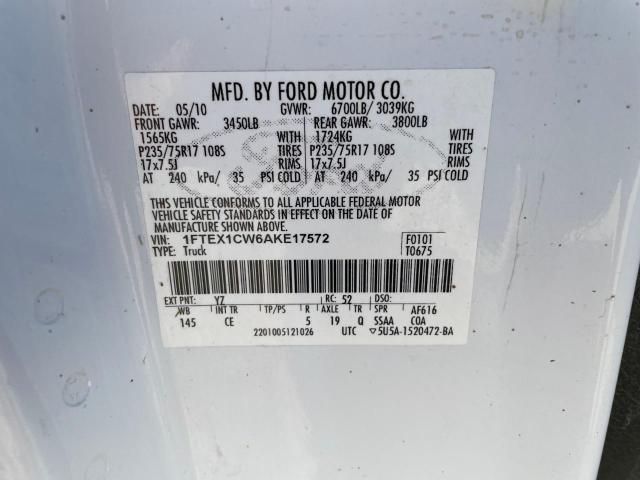 2010 FORD F150 SUPER 1FTEX1CW6AKE17572