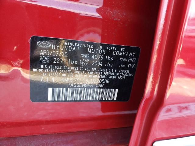 2020 HYUNDAI IONIQ SE KMHC75LC8LU220586