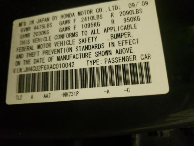 2010 ACURA TSX JH4CU2F6XAC010042