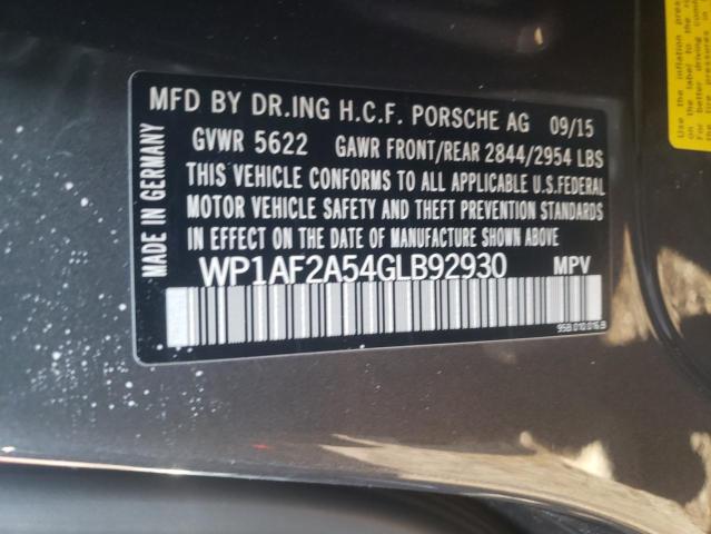 2016 PORSCHE MACAN TURB WP1AF2A54GLB92930