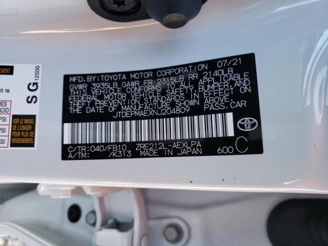 2022 TOYOTA CAROLLA JTDEPMAEXNJ204809