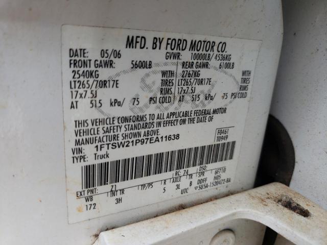 2007 FORD F250, 1FTSW21P97EA11638 - 10