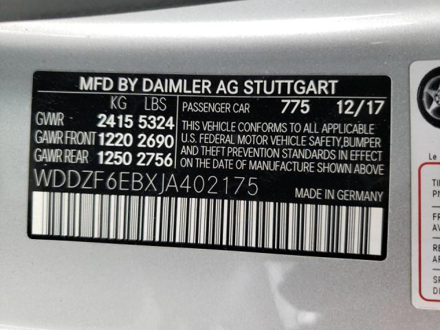 2018 MERCEDES-BENZ E 43 4MATI WDDZF6EBXJA402175