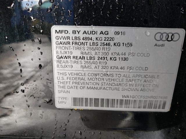 2017 AUDI Q3 PRESTIG WA1GCCFS2HR007498