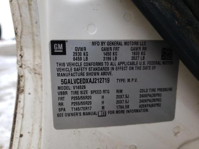 2010 BUICK ENCLAVE CX 5GALVCEDXAJ212719
