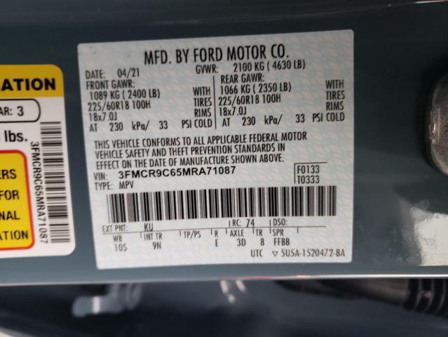 2021 FORD BRONCO SPO 3FMCR9C65MRA71087