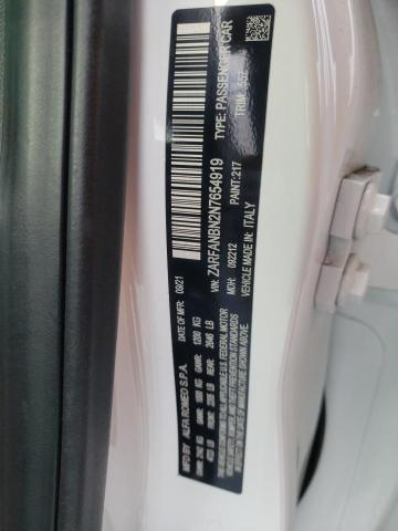 2022 ALFA ROMEO GIULIA SUP ZARFANBN2N7654919