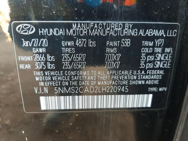 2020 HYUNDAI SANTA FE S 5NMS2CAD2LH220945