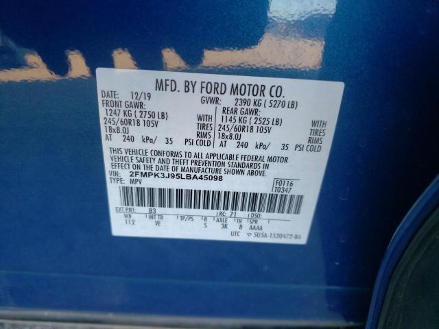 2020 FORD EDGE SEL 2FMPK3J95LBA45098
