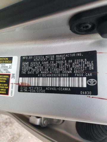 4T1BE46K09U362860 Toyota Camry Base 2009. Фото: 9