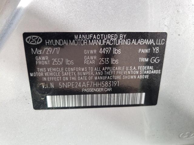 2017 HYUNDAI SONATA SE 5NPE24AF7HH583191