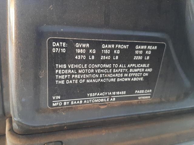2010 SAAB 9-3 2.0T YS3FA4CY1A1616455