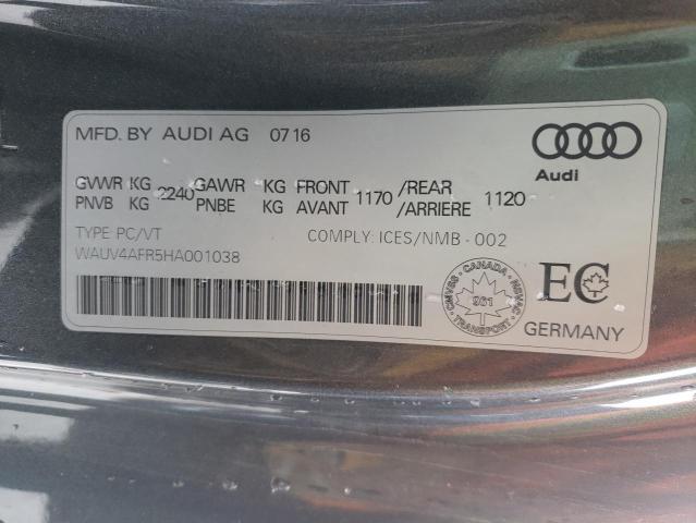 2017 AUDI S5 DYNAMIC WAUV4AFR5HA001038