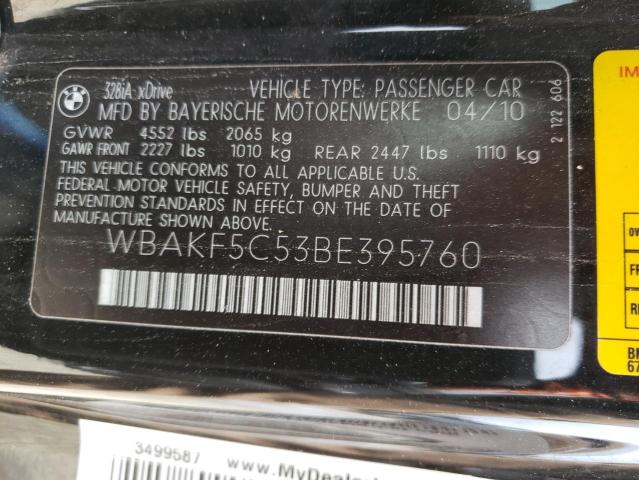 2011 BMW 328 XI SUL WBAKF5C53BE395760