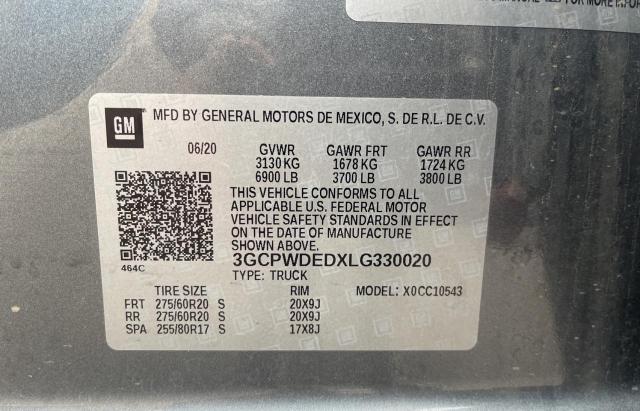 2020 CHEVROLET SILVERADO 3GCPWDEDXLG330020